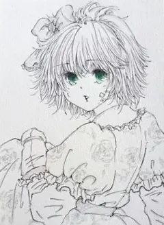 手描きイラスト　少女　オリジナル