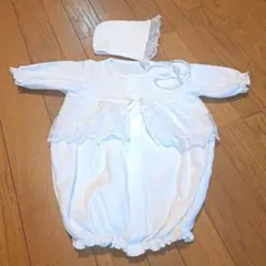 【美品】新生児 セレモニードレス ２点セット 帽子 コンビドレス 50〜60