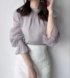 anuans シャーリングシアーブラウス ラベンダー - メルカリ