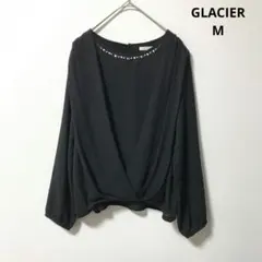 GLACIER トップス M 黒 カシュクール風 ビジュー　レディース　ハニーズ