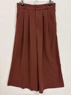 INGNI イング タック ワイドパンツ M テラコッタ ブラウン ウエストゴム