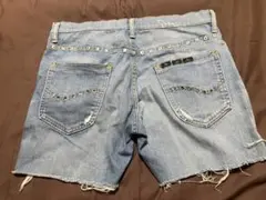 LEE 公式カスタムモデル　キュートな猫！ハトメデニムカットオフショーツ！レア!のサムネイル