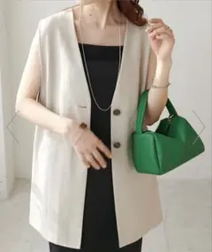 DISCOAT テックリネンノーカラージレ