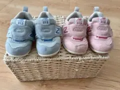 New Balance 313 ベビーシューズ グレー ピンク