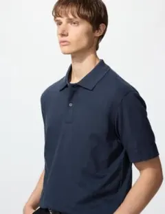 UNIQLO エアリズムコットンカノコポロシャツ ネイビー XLサイズのサムネイル
