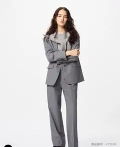 UNIQLO タックワイドパンツ　05グレイ　M