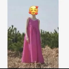 ペルナ　ピンク キャミワンピース ロング丈　L