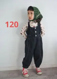 しまむら softcheese nico デニム サロペット ブラック 120