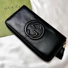 ◇極美品◇グッチ　308004　ソーホー　ラウンドファスナー長財布　ブラック