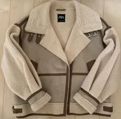 ZARA ザラ ムートンコート ボア レザー ダブルフェイス コート