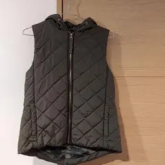 迷彩裏地付きオリーブダウンベスト