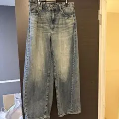 めぐみ様専用　GU バレルレッグジーンズ　ウエスト76 ヴィンテージ加工
