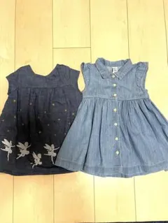 【80サイズ】BabyGAP デニムワンピース/2枚