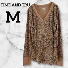 TIME AND TRU 【M】ヒョウ柄 長袖Tシャツ
