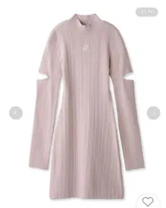 アームスリットニットミニワンピース　リリーブラウン