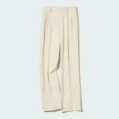 【最終お値下げ】UNIQLO タックワイドパンツ クリーム色12