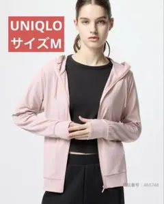 ユニクロ エアリズムUVカットメッシュパーカ（長袖）ピンク Mサイズ