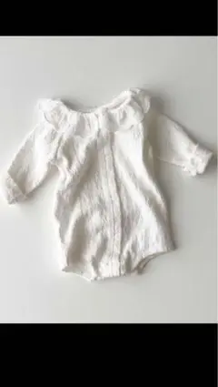 【未使用　美品】ベビー　ロンパース 60 ホワイト　女の子　新生児　白