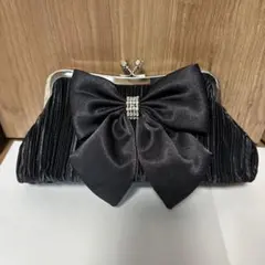 黒 リボン付き パーティーバッグ