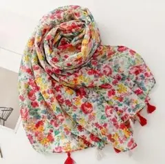 新品　匿名配送　花柄スカーフ　春　旅行　お出かけ　ボタニカル　ナチュラル