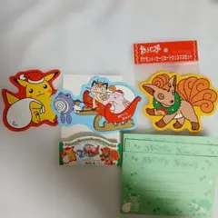 ポケットモンスターメッセージカードクリスマス3枚セットピカチュウロコンニャース等