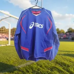 asics アシックス ピステ 長袖 ブルー レッドのサムネイル
