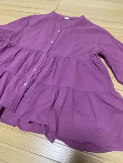 トゥーブロッサム ピンクパープル ティアードブラウス チュニック 七分袖