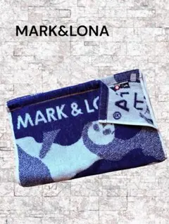 新品MARK&LONAマークアンドロナ フェイスタオル スカル柄 ブルーのサムネイル