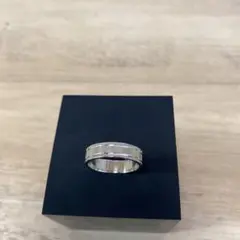 シルバー ツーラインシンプルリング15号#5