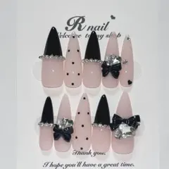 ネイルチップ　現品　量産型　フレンチガーリー　スナ系　オタク　ハート　ちゅるん