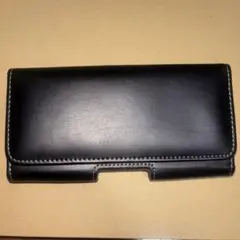未使用 黒 フリップケース 本革