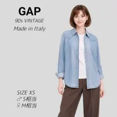 極希少　90s　イタリア製　OLD GAP　ウエスタン　デニム シャツ　ブルー