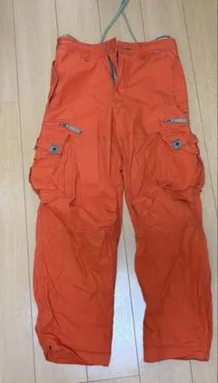 パーリーゲイツ　5/L 蓄熱　ロングパンツ　オレンジ　ウエストゴム　ドロスト パーリーゲイツ ゴルフウェア ロングパンツ スラックス 秋 冬 TACTEEM