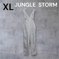 JUNGLE STORM オーバーオール ストライプ アメカジ XL 白 青 夏のサムネイル