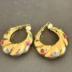 Swarovski スワロフスキー イヤリング マルチカラー ゴールドカラー