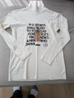 M.U SPORTS レディース タートルネック 長袖シャツ ホワイト