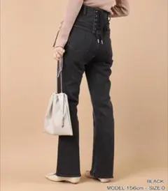 レースアップ デニム