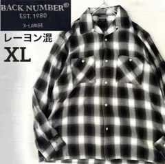 バックナンバー レーヨン オンブレチェック　オープンカラーシャツ