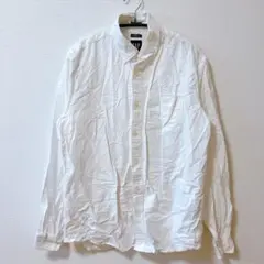 GAP 長袖シャツ M ゆったり ホワイト 無地 ボタンダウン コットン 古着