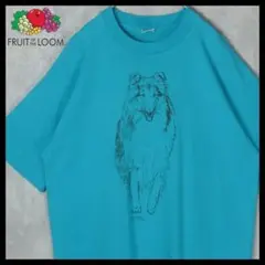 【希少】フルーツオブザルーム 90s 両面 犬 ドッグ Tシャツ アニマル L