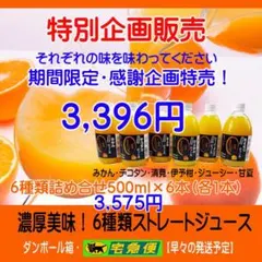 ジューシーオレンジジュース500ml×6本 感謝企画：濃縮還元してません