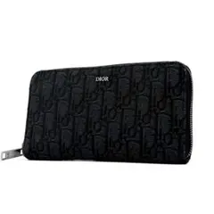 極美品 DIOR ディオール オブリーク トロッター 折り財布 ジャガード