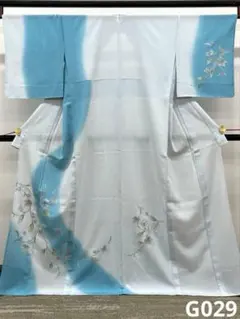 絽 付け下げ 夏物 銀彩 胡蝶蘭 透け感 居敷当て 正絹 G028 - メルカリ