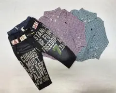 キッズ　トップス２点　パンツ１点セット　1094　ラルフローレン