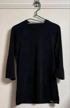 【値下げ不可】お多福手袋 夏用インナー 丸首 7分袖 JW-629 黒 L ⑧