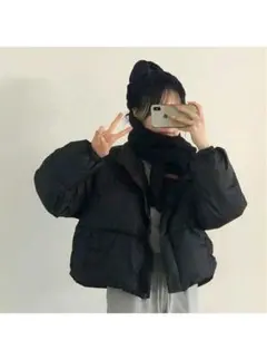 スタンドカラーショート丈ダウンジャケット