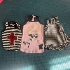 LAMZY 犬服セット ストライプ柄 3点　s.ss