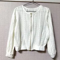 ROPE　レース　ブルゾン　白　カーディガンのサムネイル