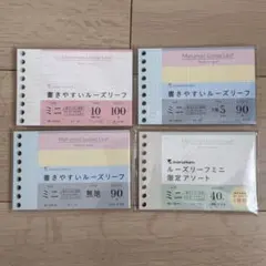 勉強＆手帳に最適！ミニルーズリーフ４種セット