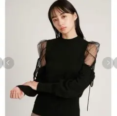 美品⭐︎SNIDEL⭐︎ シースルーショルダーニットプルオーバー